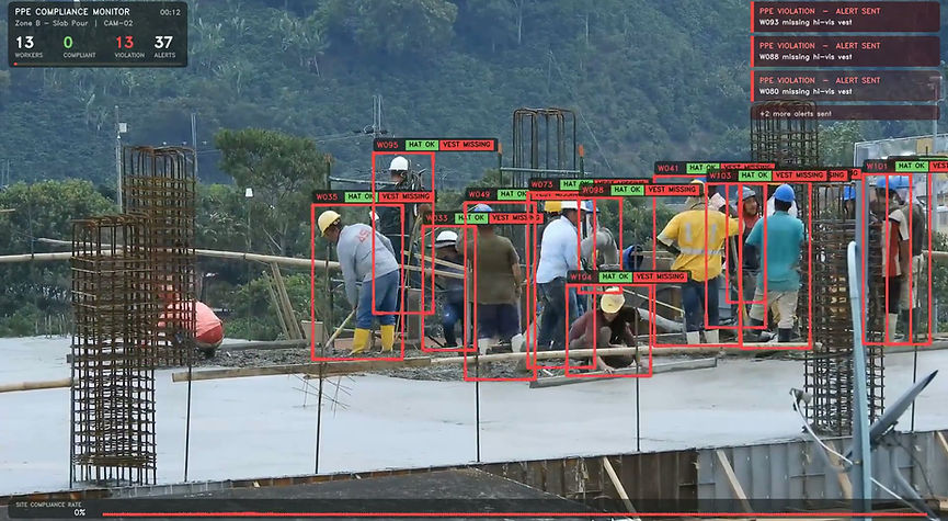 PPE detection on a construction site